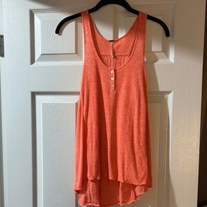 Free People Pink Asymmetrical Sleeveless Tank Top